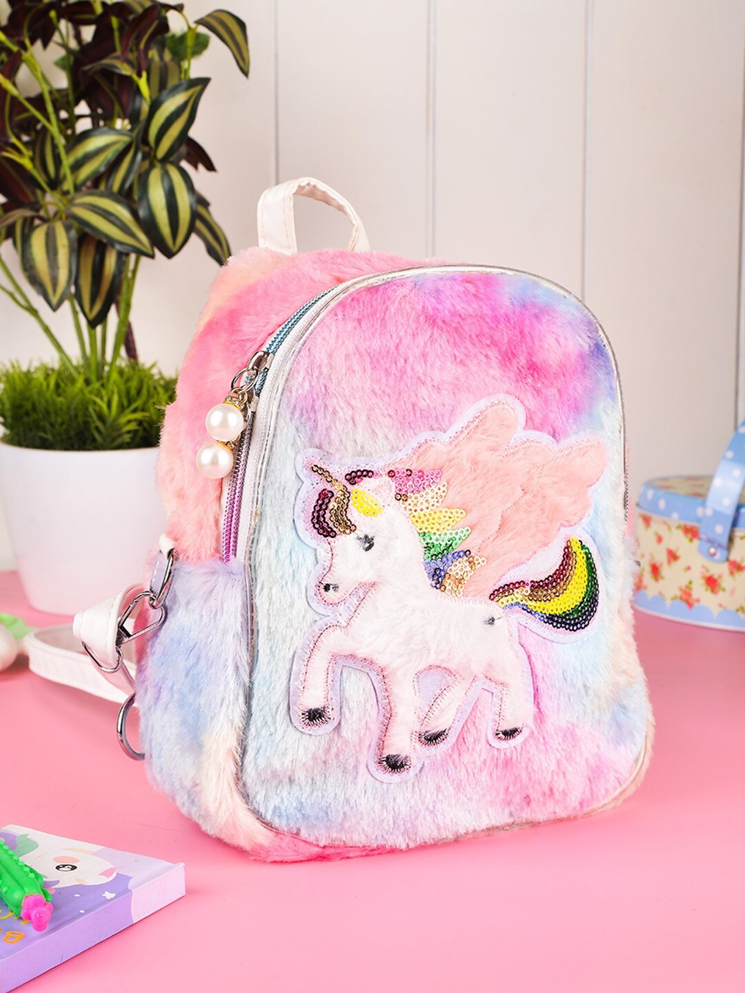 

POPLINS Unisex Kids White & Pink Backpack