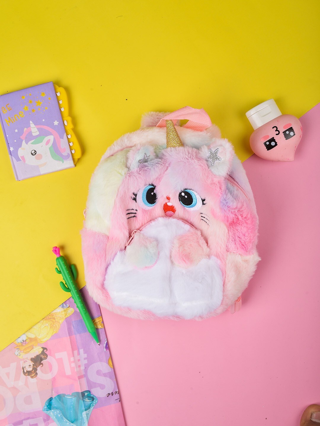 

POPLINS Kids Multi Color Fur Detail Backpack