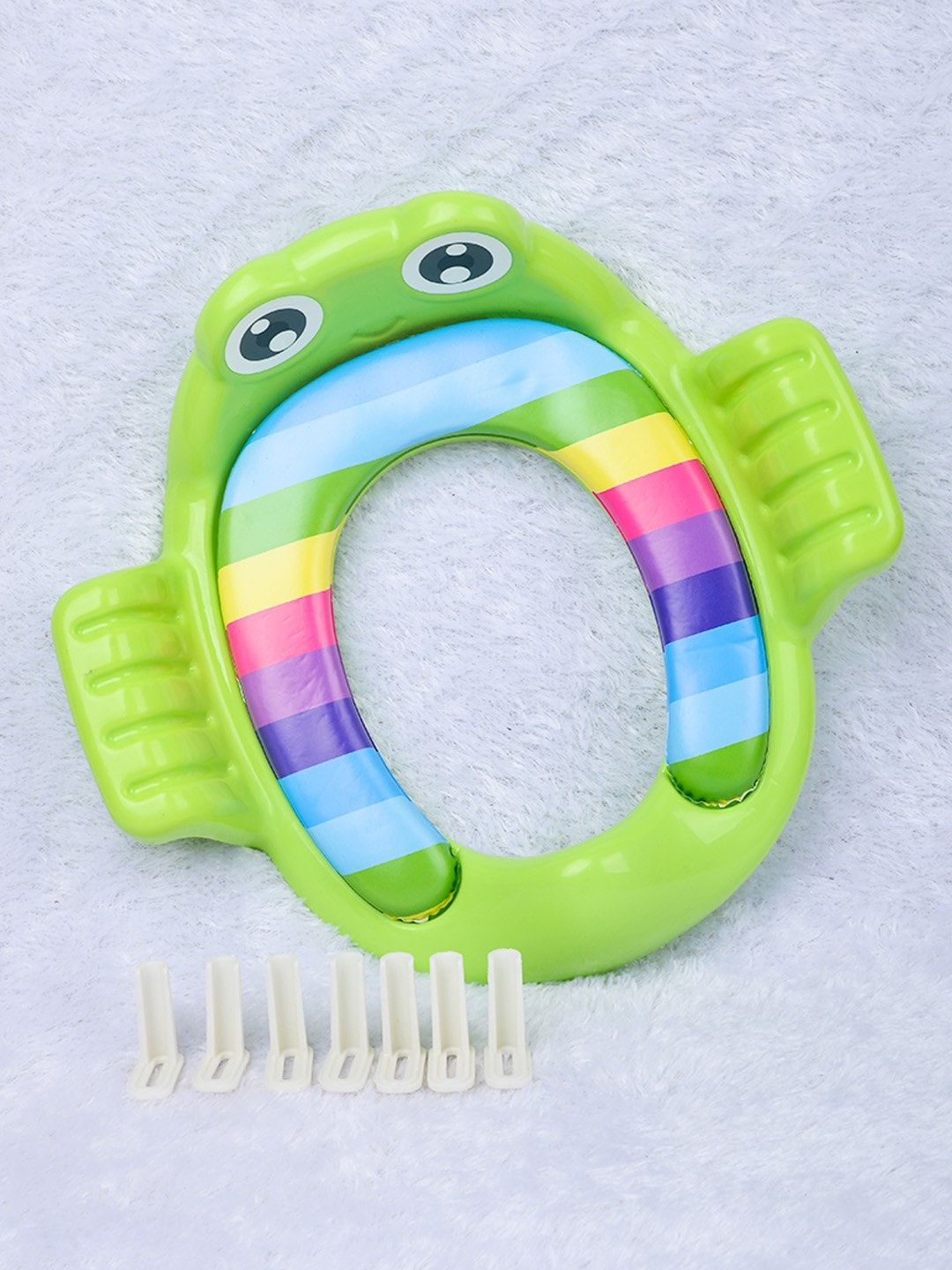 

POPLINS Infant Kids Pink & Blue Printed Plastic Potty Seat, Green