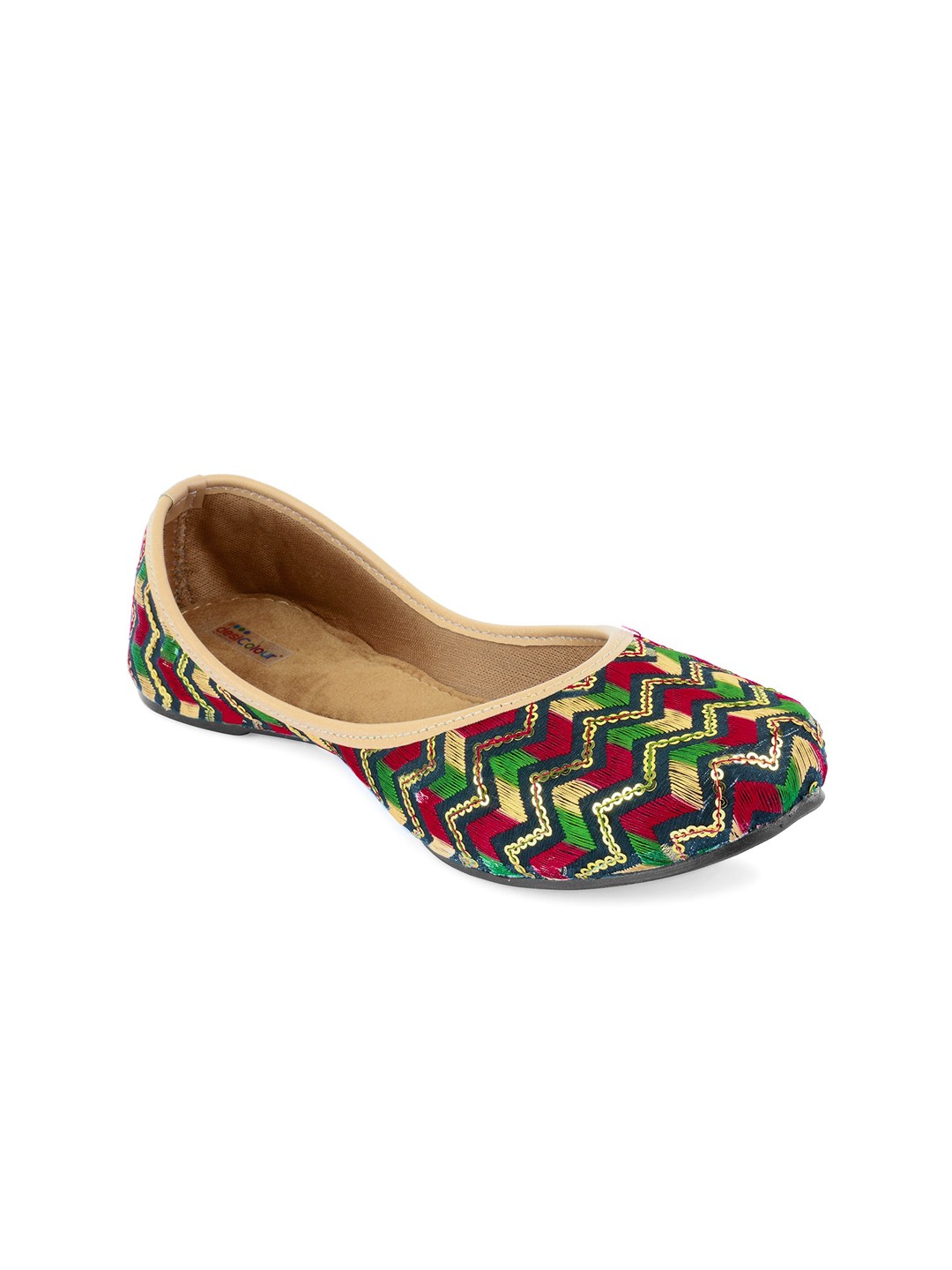 

DESI COLOUR Women Multicoloured Ethnic Mojaris, Multi