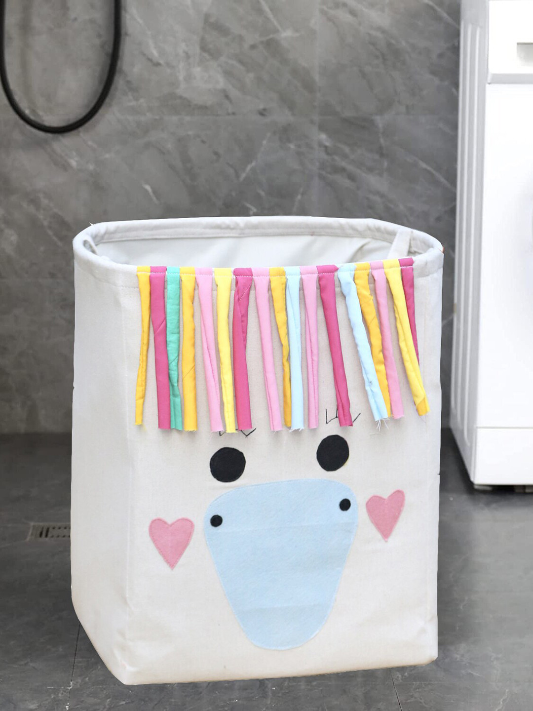 

My Gift Booth Cream Printed Waterproof Laundry Bag
