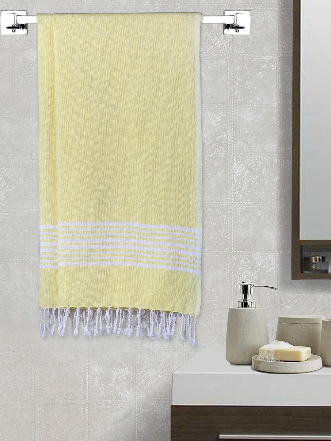 

Arrabi Set Of 2 210 GSM Cotton Bath Towels, Yellow