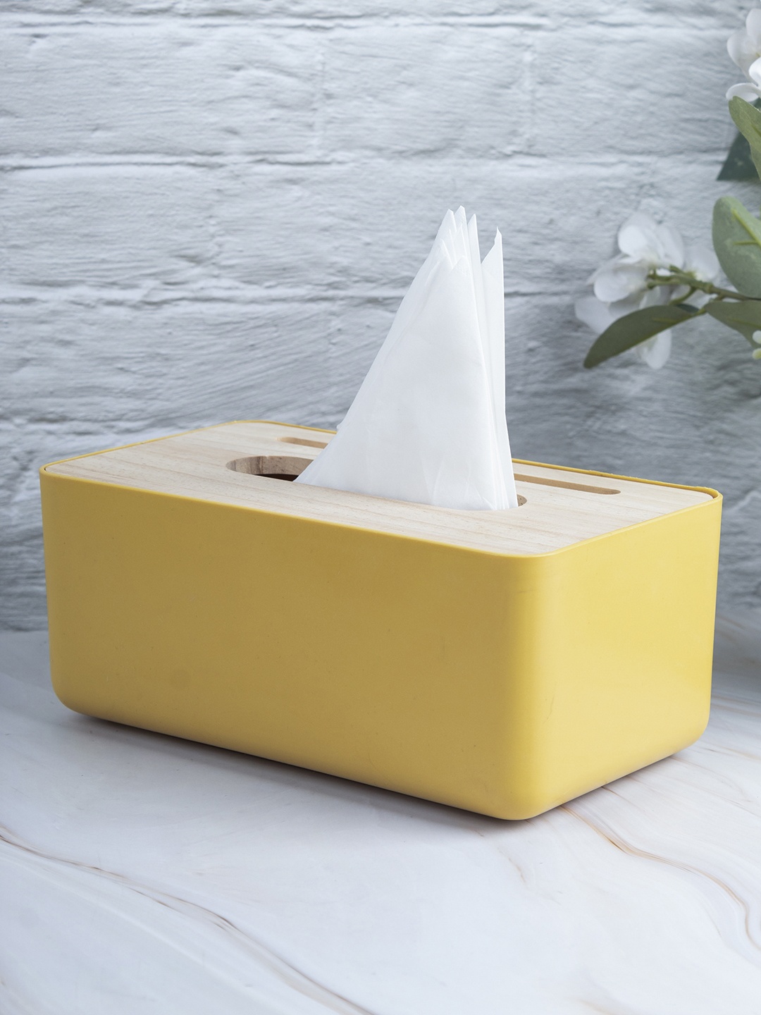 

MARKET99 Yellow Textured Tissue Box