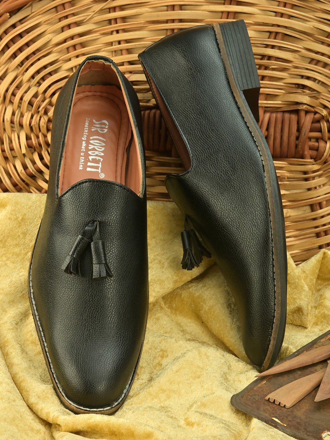 

Sir Corbett Men Black Solid Formal Loafers