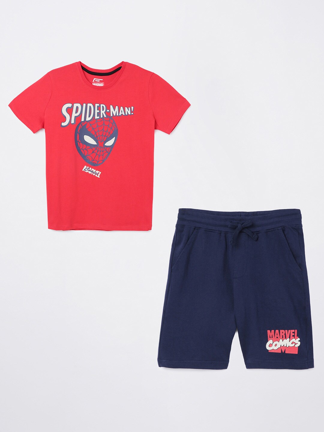 

Fame Forever by Lifestyle Boys Red & Blue Printed T-shirt with Shorts Co-Ords Set
