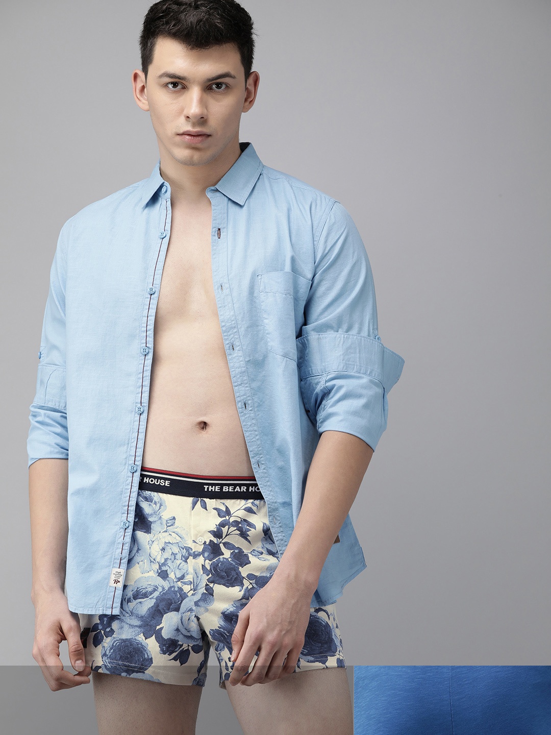 

THE BEAR HOUSE Men Pack of 2 Assorted Printed Cotton Boxers with Pouch TBH-SLOPS