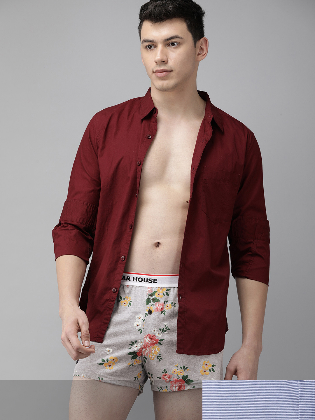 

THE BEAR HOUSE Men Pack of 2 Assorted Boxers with Pouch
