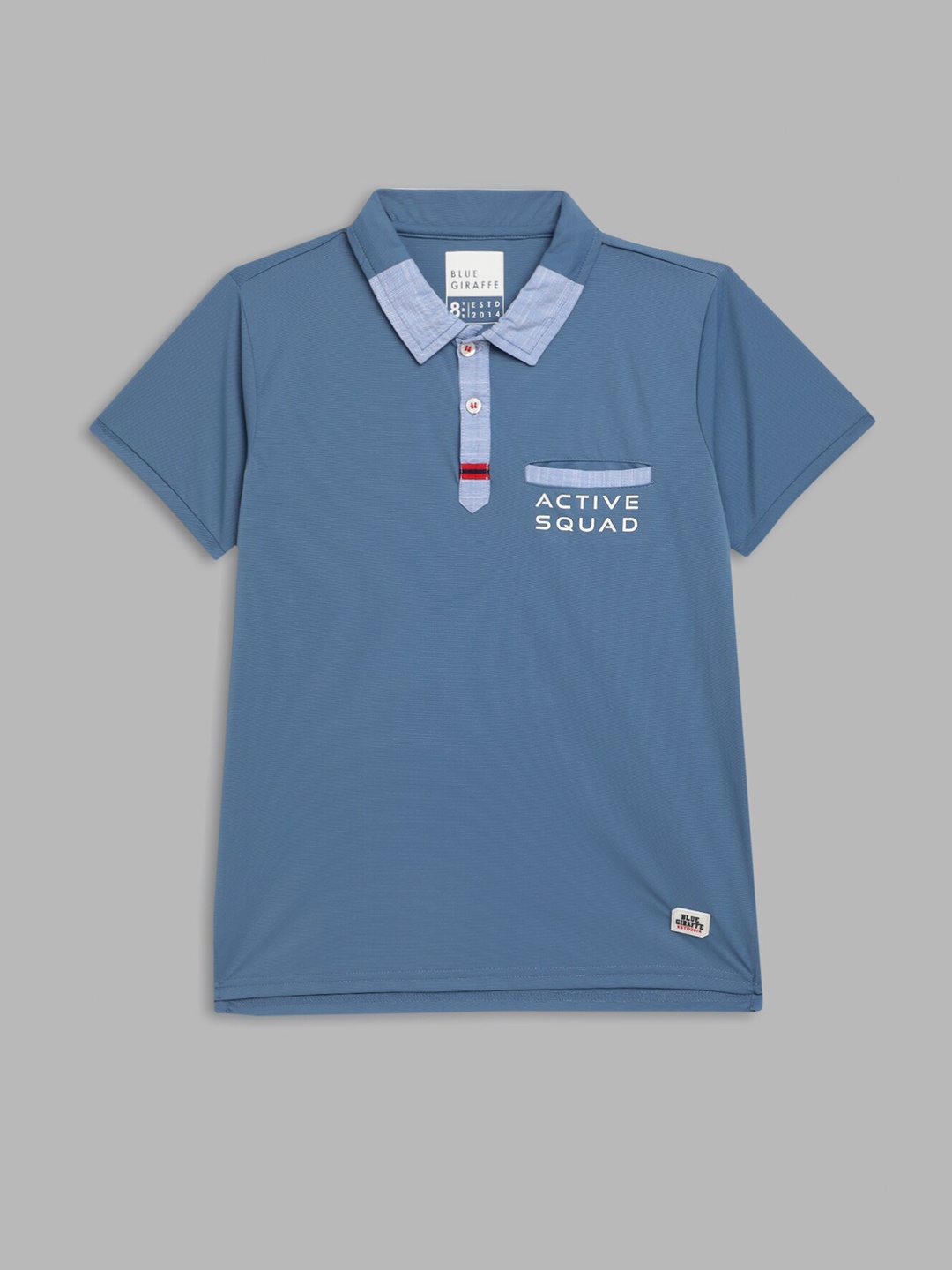 

Blue Giraffe Boys Blue Polo Collar T-shirt