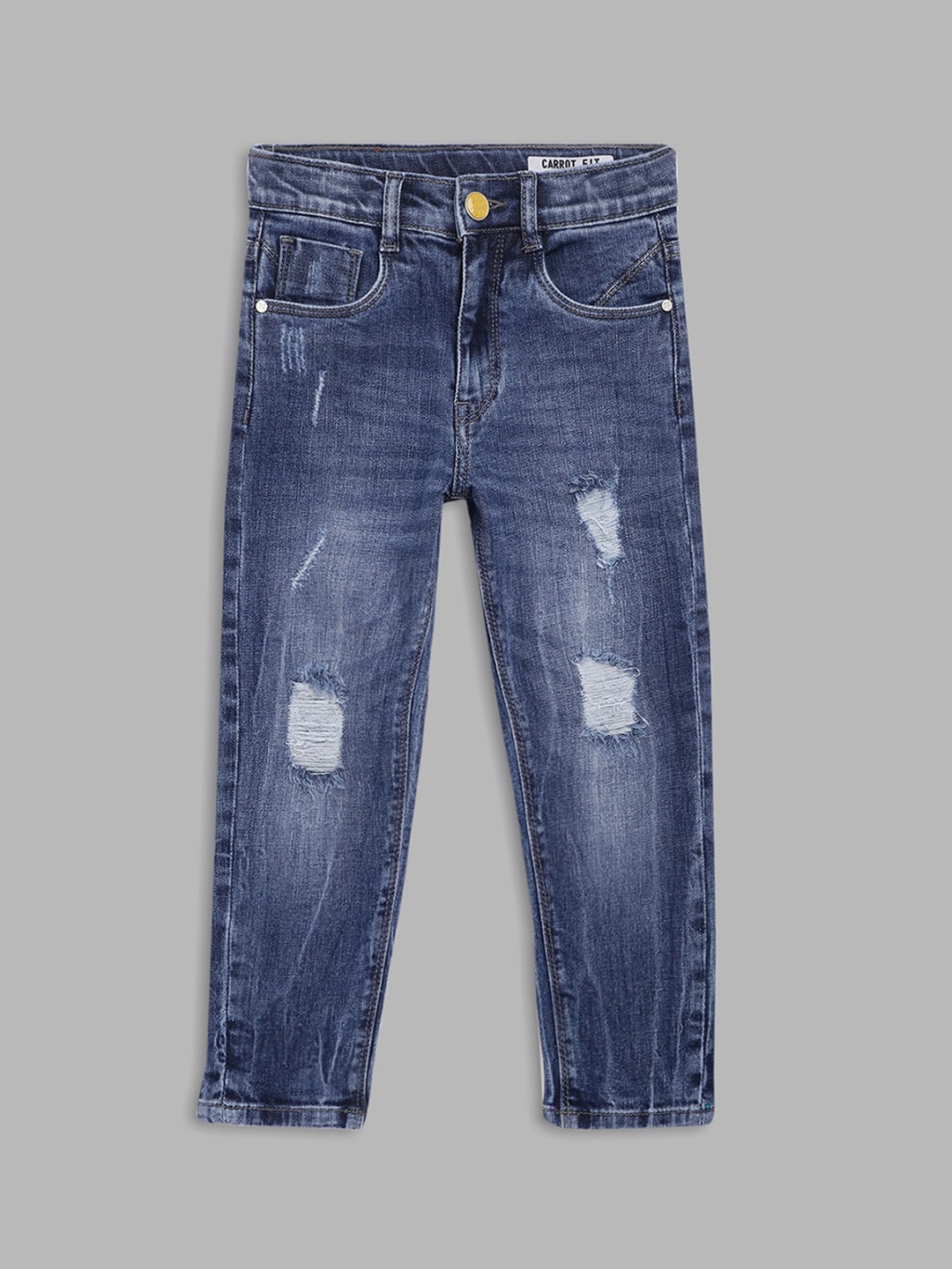 

Blue Giraffe Boys Blue Low Distress Light Fade Stretchable Jeans