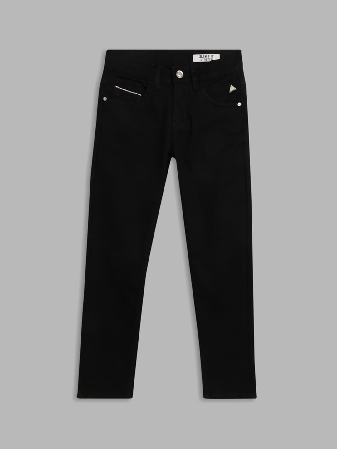 

Blue Giraffe Boys Black Solid Stretchable Jeans