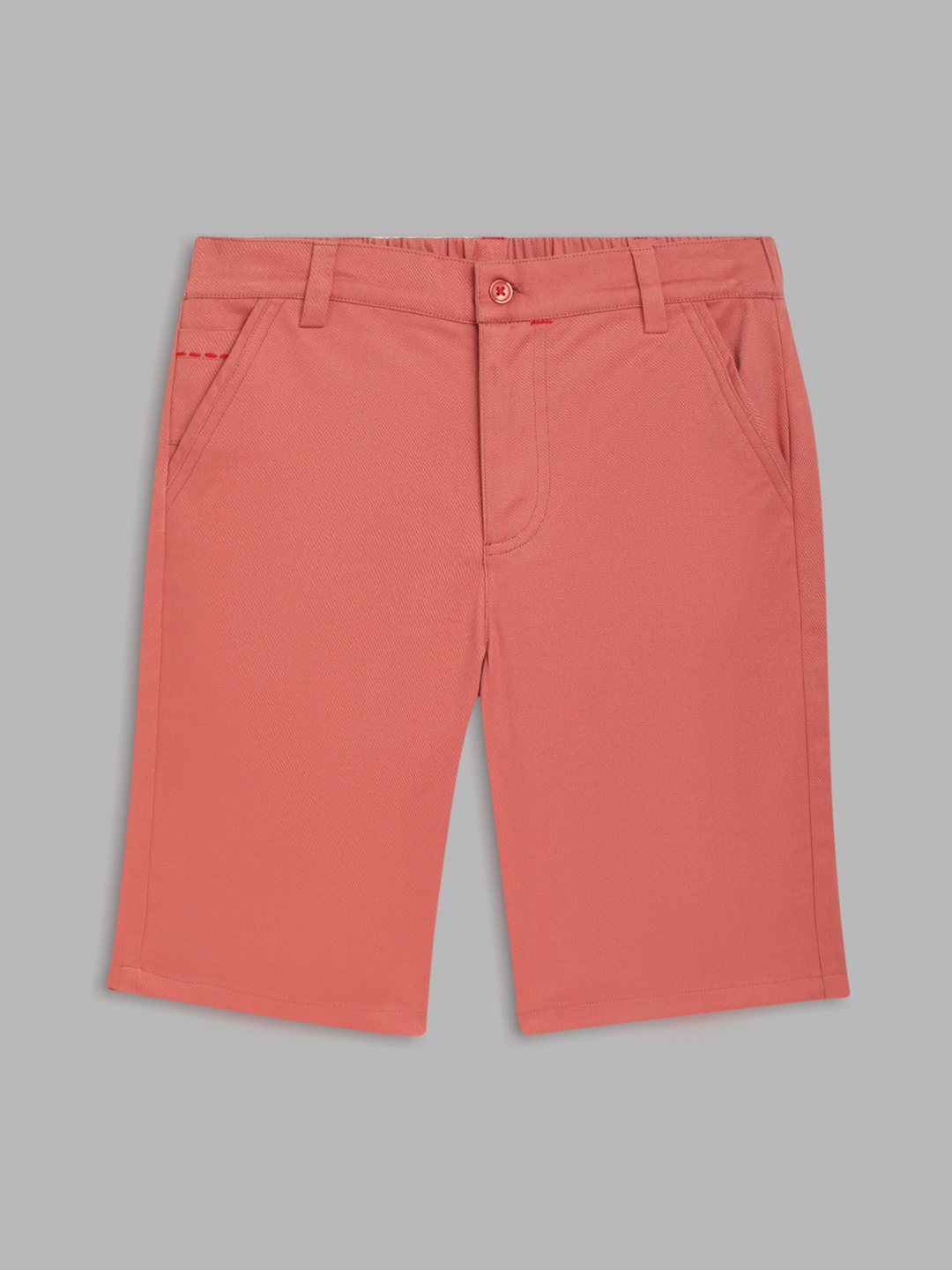 

Blue Giraffe Boys Peach-Coloured Solid Shorts