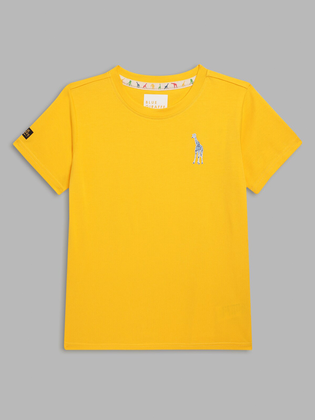 

Blue Giraffe Boys Yellow Solid T-shirt
