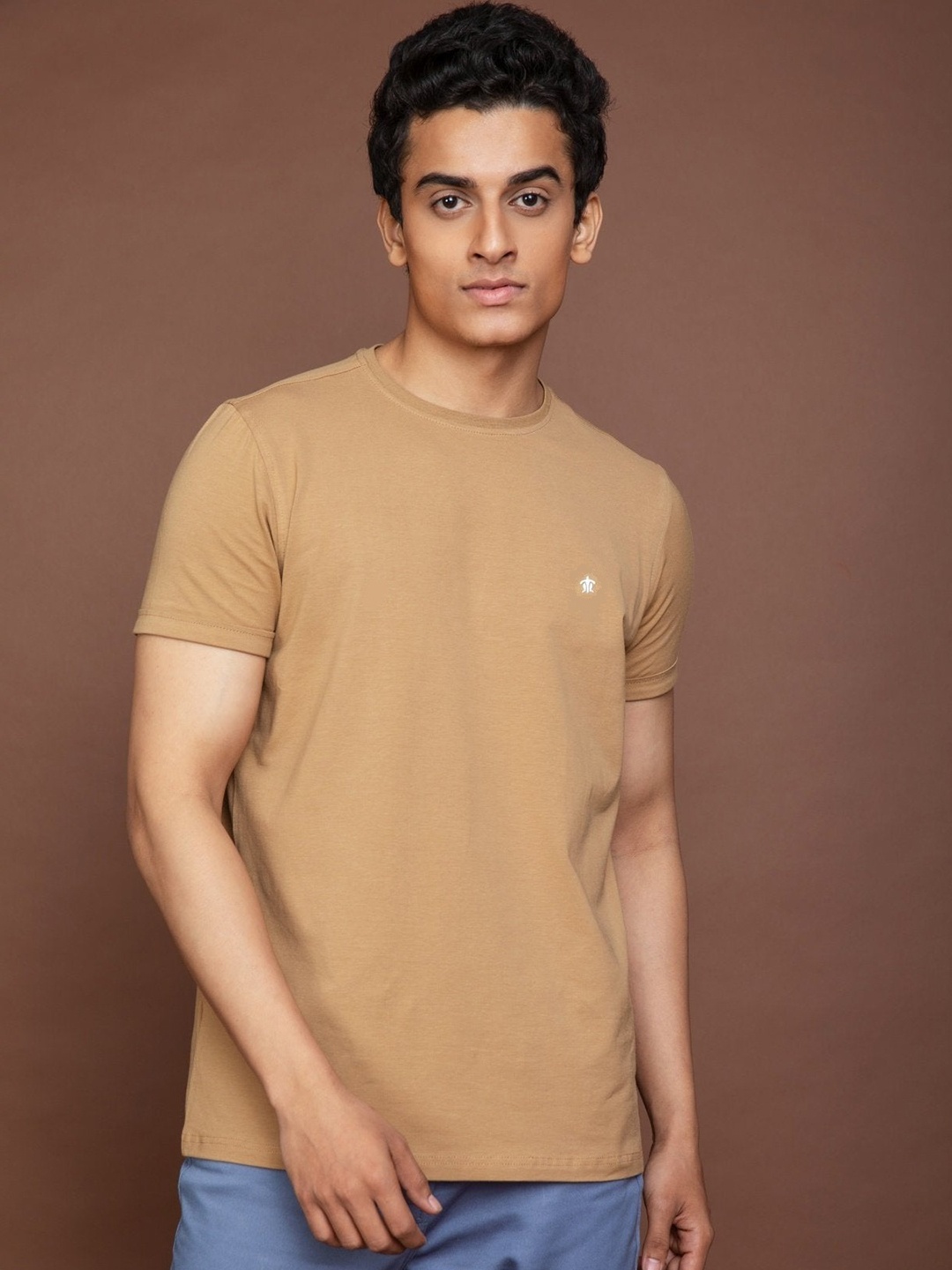 

Turtle Men Khaki Slim Fit T-shirt