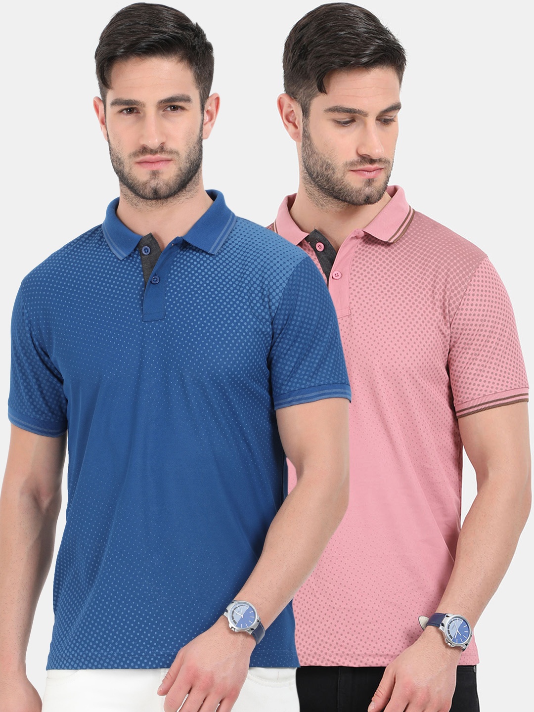 

ARDEUR Men Pack Of 2 Dri-FIT Polo Collar T-shirt, Blue
