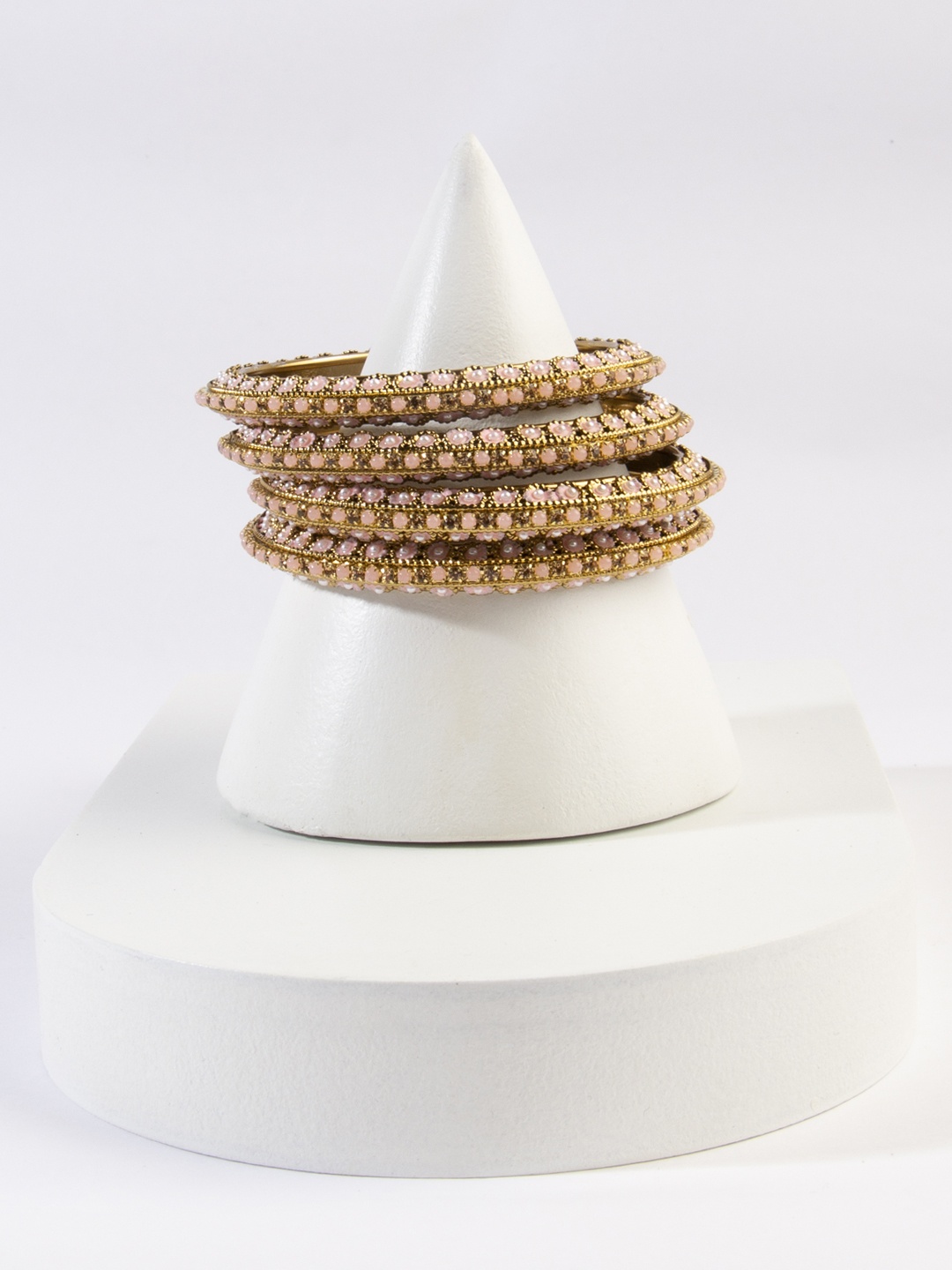 

AccessHer Pink Set of 4 Gold Plated Bangles