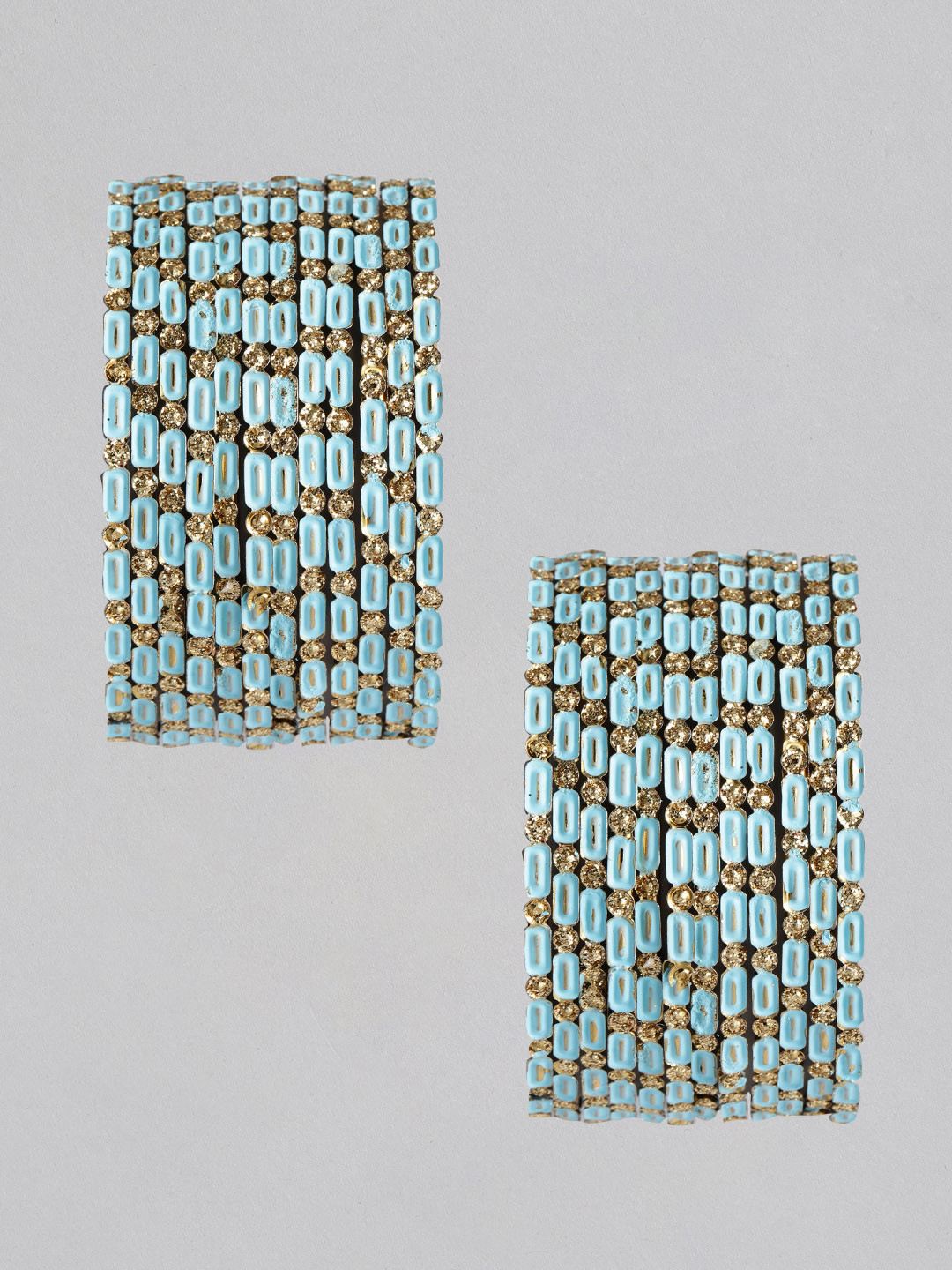 

AccessHer Set of 12 Blue Gold-Plated Meenakari Bangles