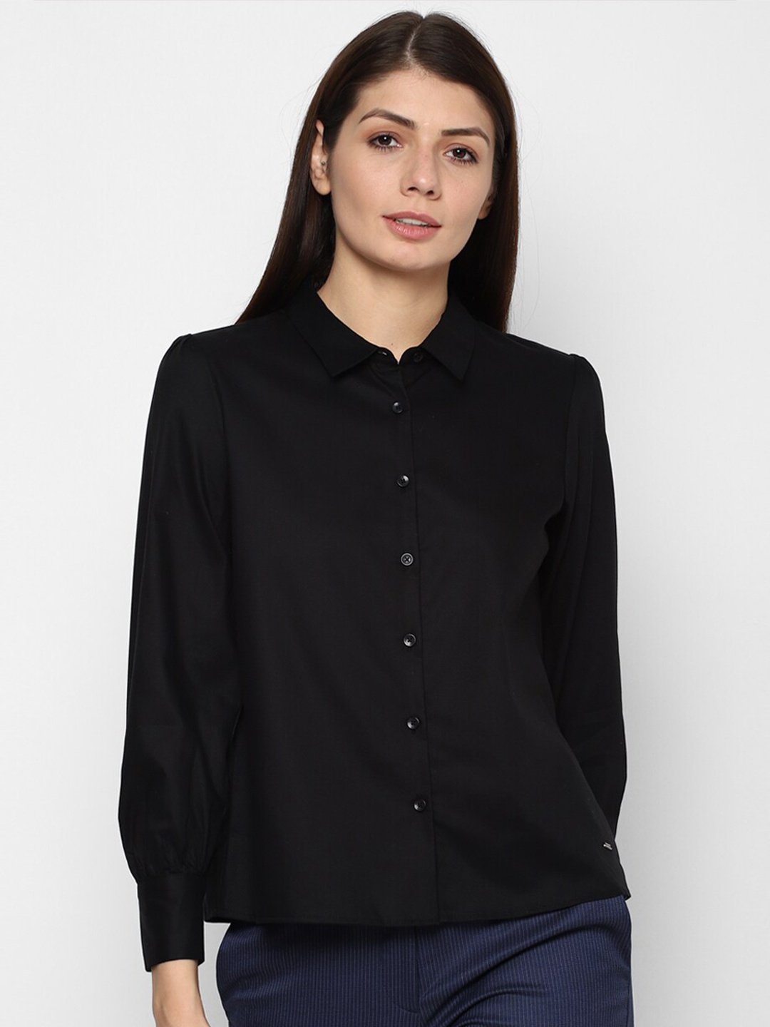 

Allen Solly Woman Women Black Pure Cotton Casual Shirt
