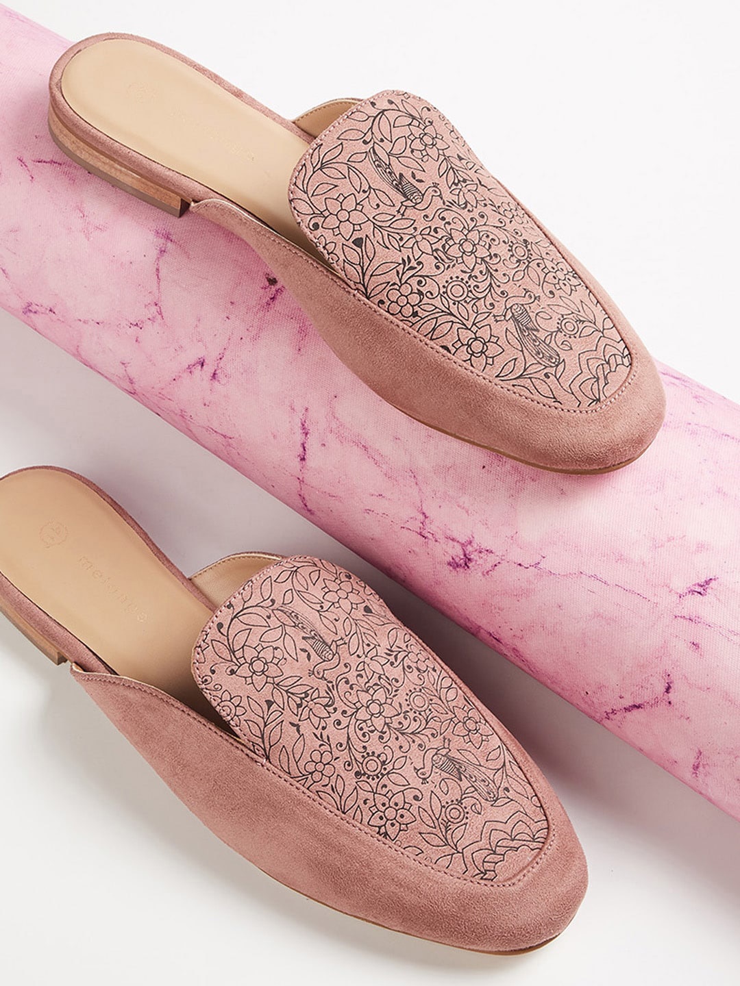 

Melange by Lifestyle Women Pink Printed Mules Flat