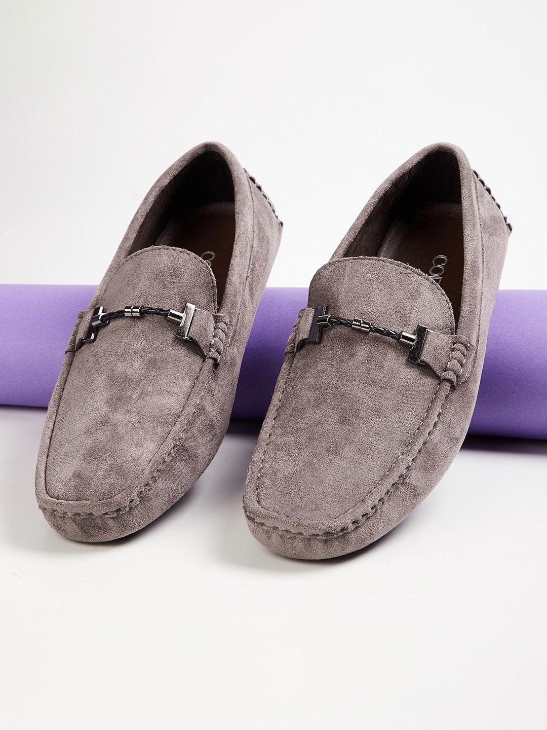 

CODE by Lifestyle Grey Solid PU Casual Loafers