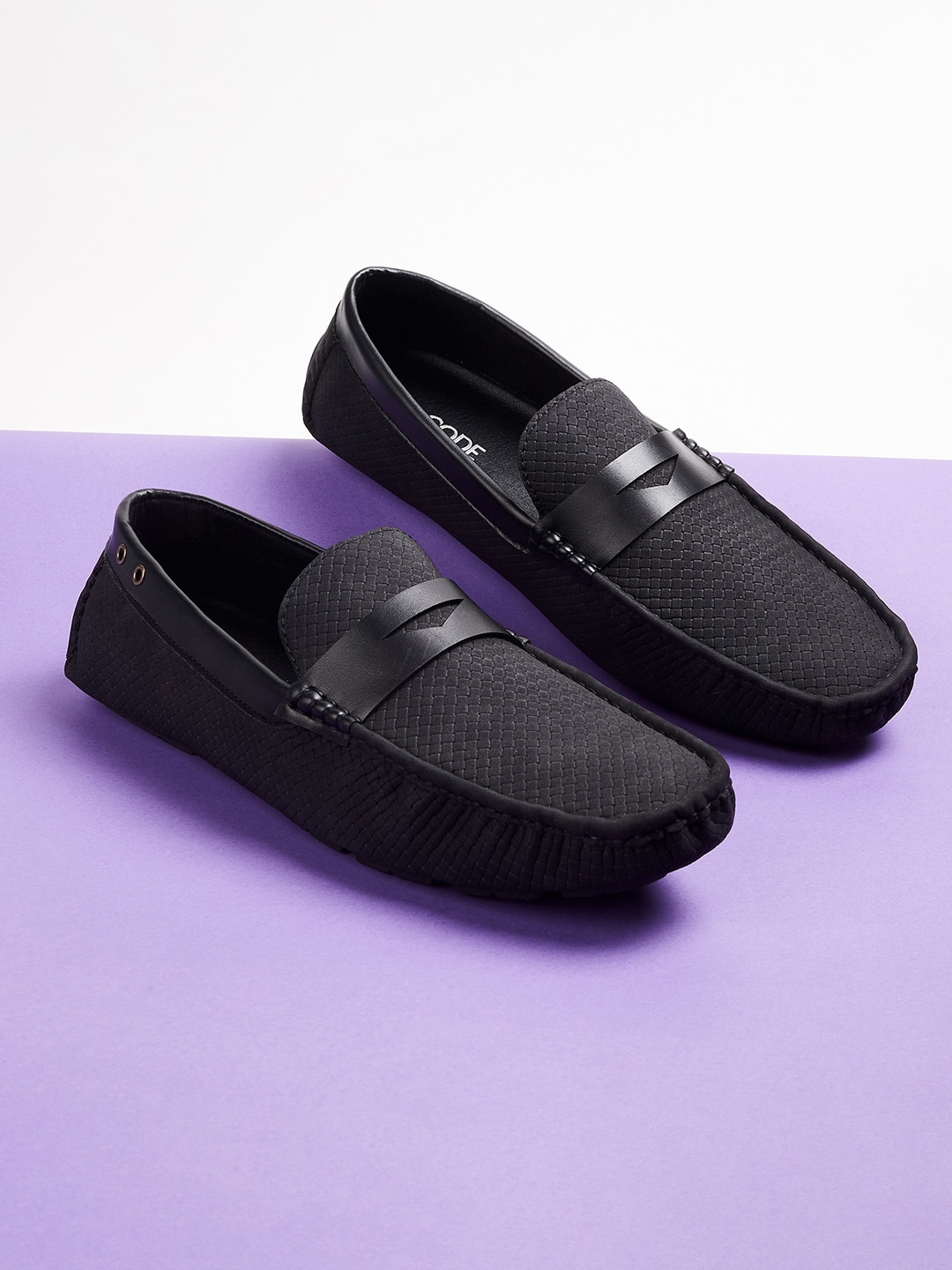 

CODE by Lifestyle Men Black Textured Formal Loafers