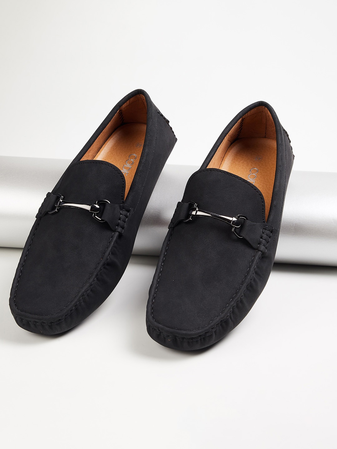 

CODE by Lifestyle Men Black Solid Synthetic Formal Loafers