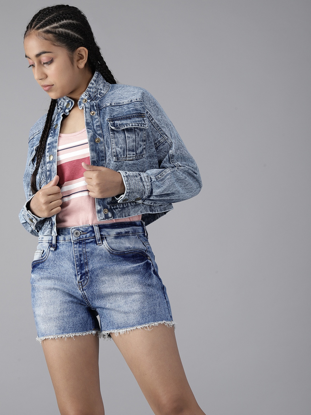 

UTH by Roadster Girls Blue Denim Shorts