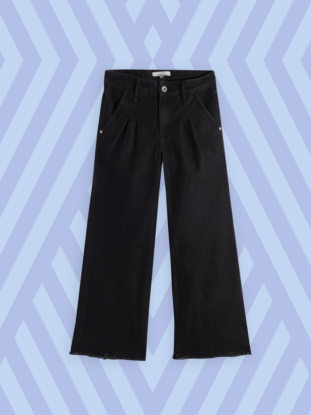 

UTH by Roadster Teen Girls Black Flared High-Rise Stretchable Frayed Jeans