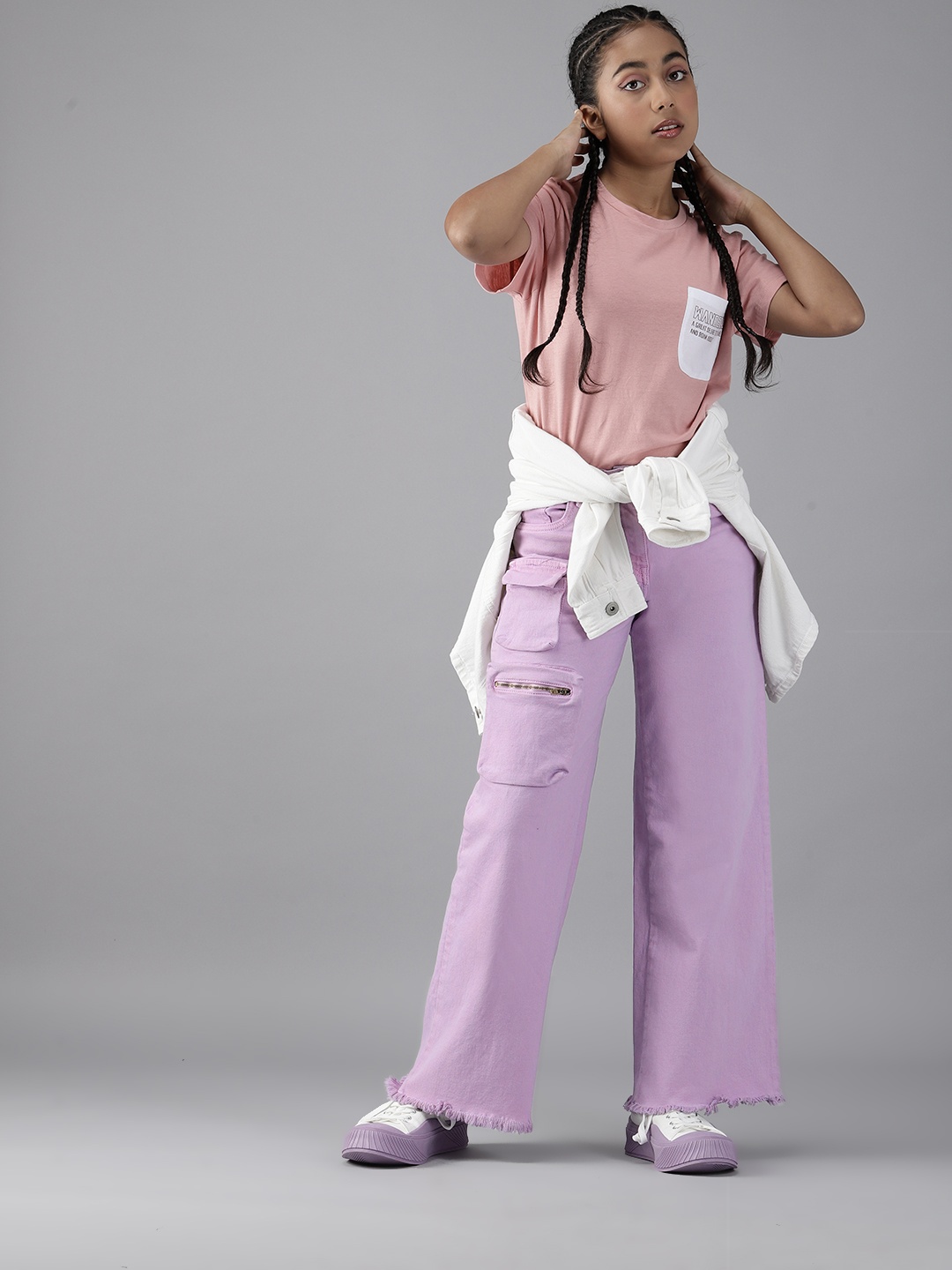 

UTH by Roadster Girls Purple Bootcut Clean Look Stretchable Jeans