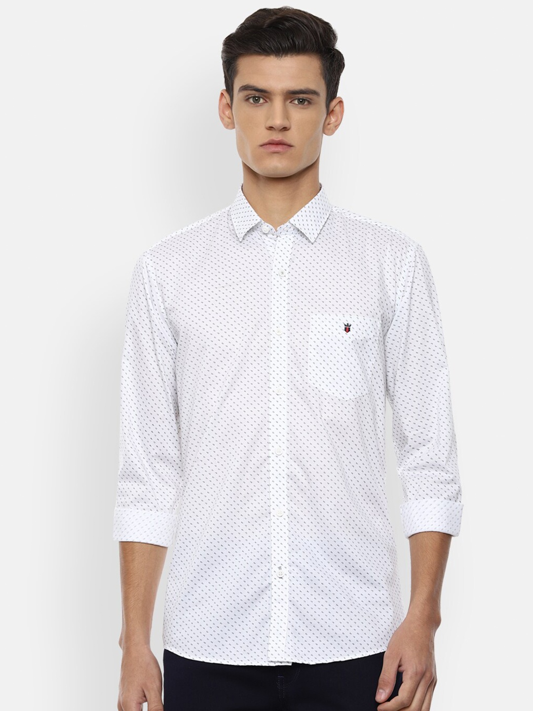 

Louis Philippe Sport Men White Slim Fit Printed Pure Cotton Casual Shirt