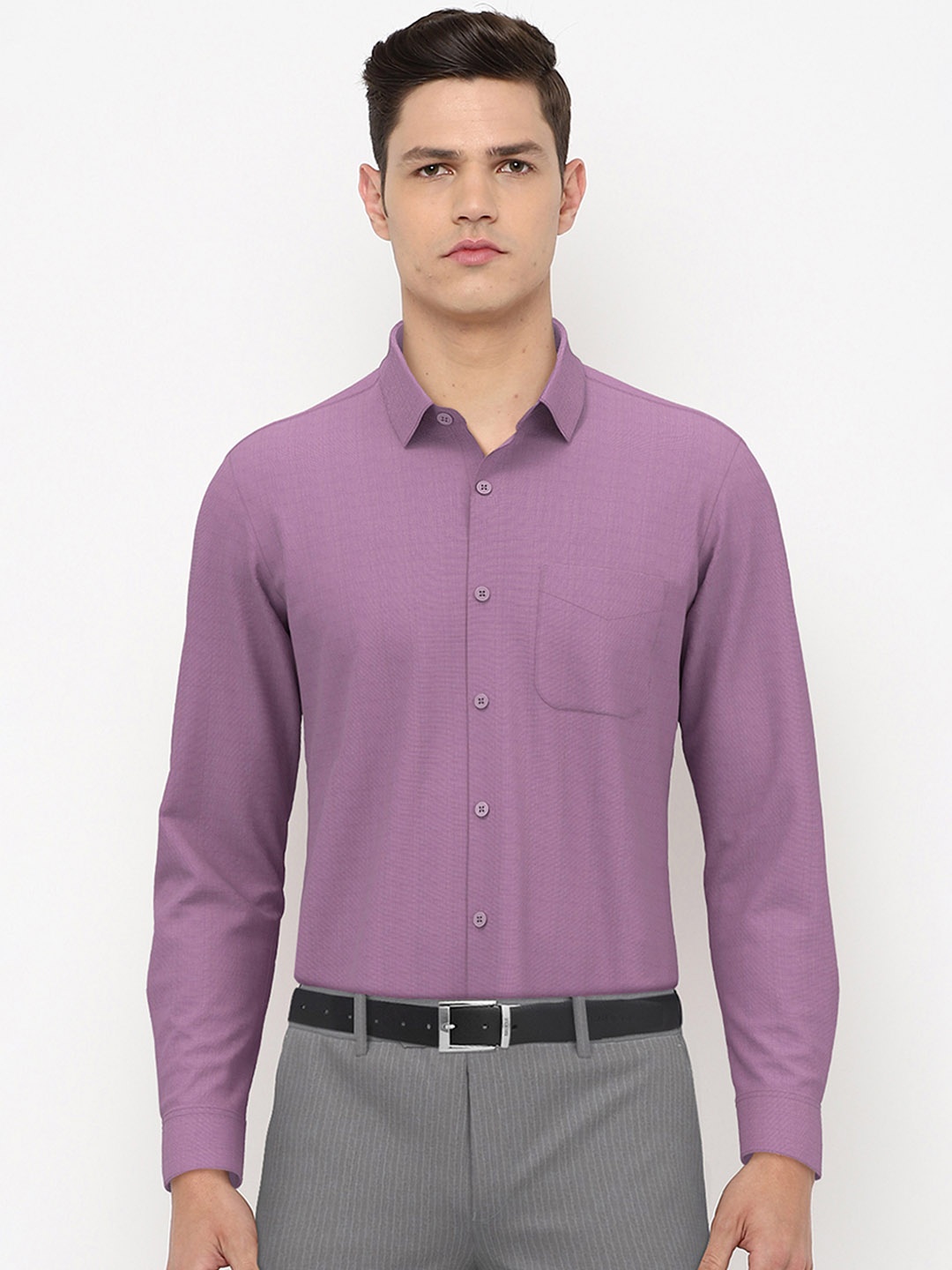 

Peter England Men Purple Formal Shirt