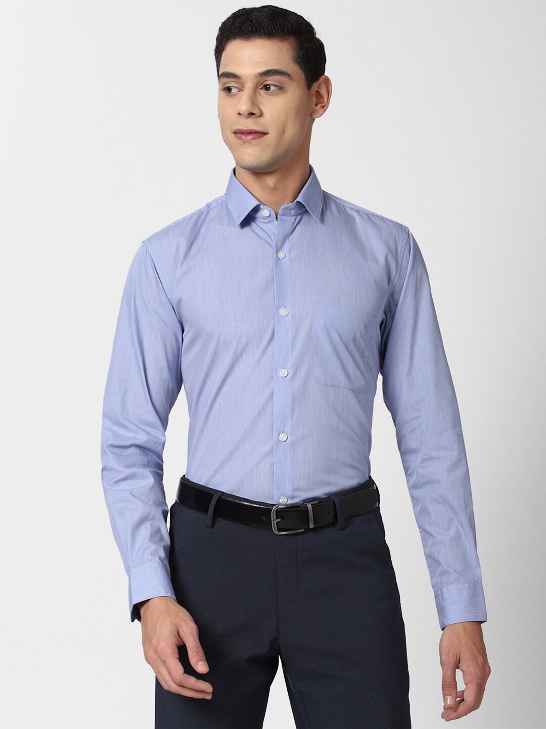 

Peter England Men Blue Pure Cotton Formal Shirt