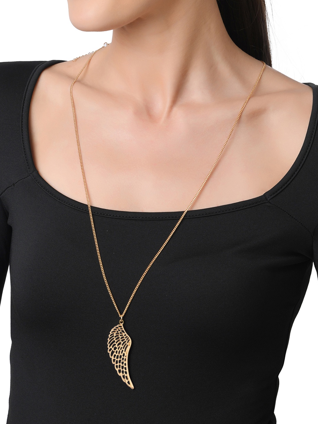

Lilly & sparkle Women Gold-Plated With Wing Pendant Necklace