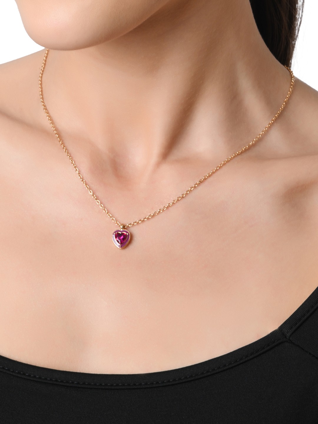 

Lilly & sparkle Gold & Pink Chain With Hoop Earring