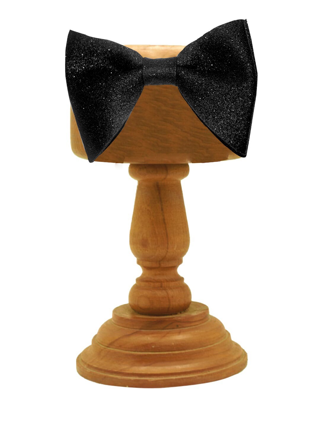 

MUTAQINOTI Men Black Glitter Bow Tie