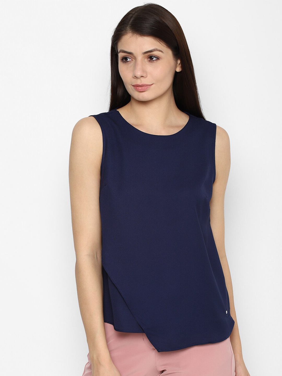 

Allen Solly Woman Navy Blue Sleeveless Top