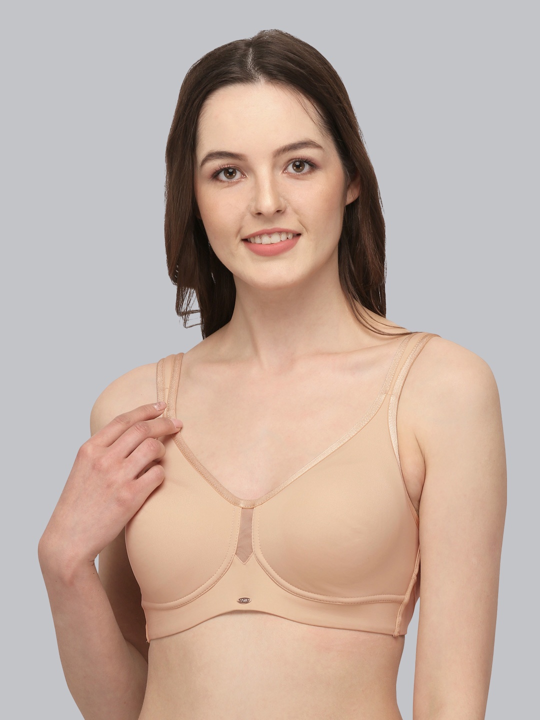 

SOIE Full Coverage Minimiser Non Padded Non-Wired Bra, Beige