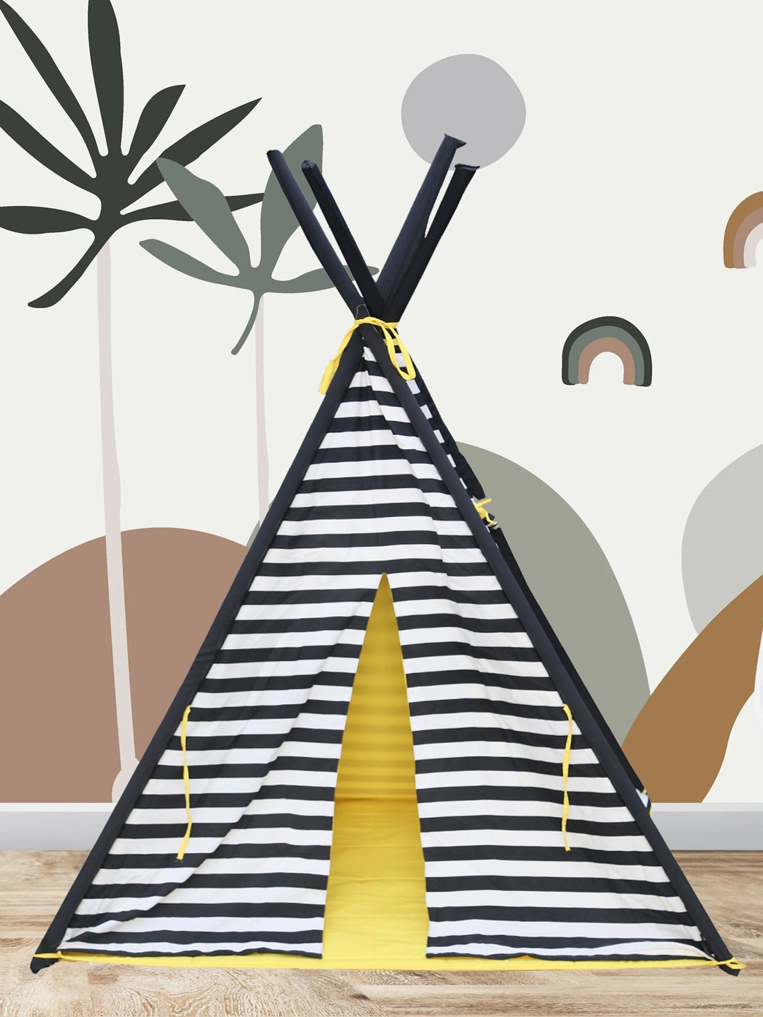 

Kids Clan Kids White & Black Striped Outdoor & Indoor Tent