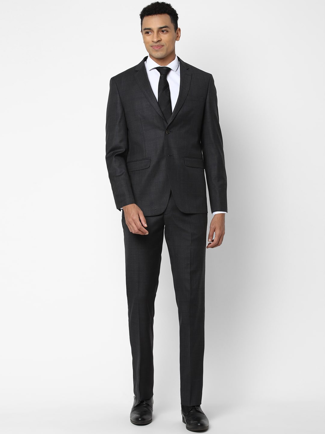 

Allen Solly Men Grey Checked Single-Breasted Slim-Fit 2-Piece Formal Suit