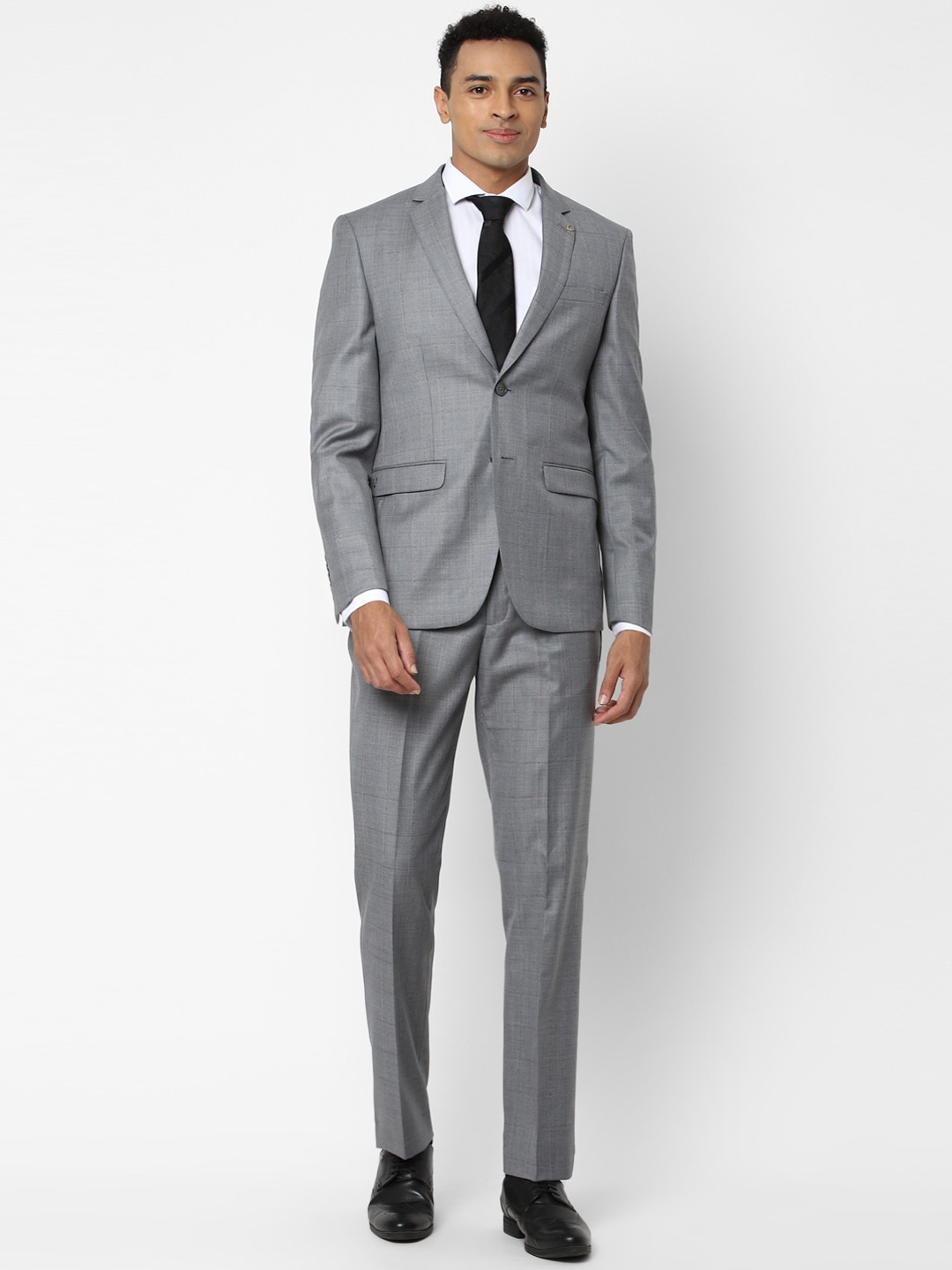 

Allen Solly Men Grey Checked Single-Breasted Slim-Fit 2-Piece Formal Suit