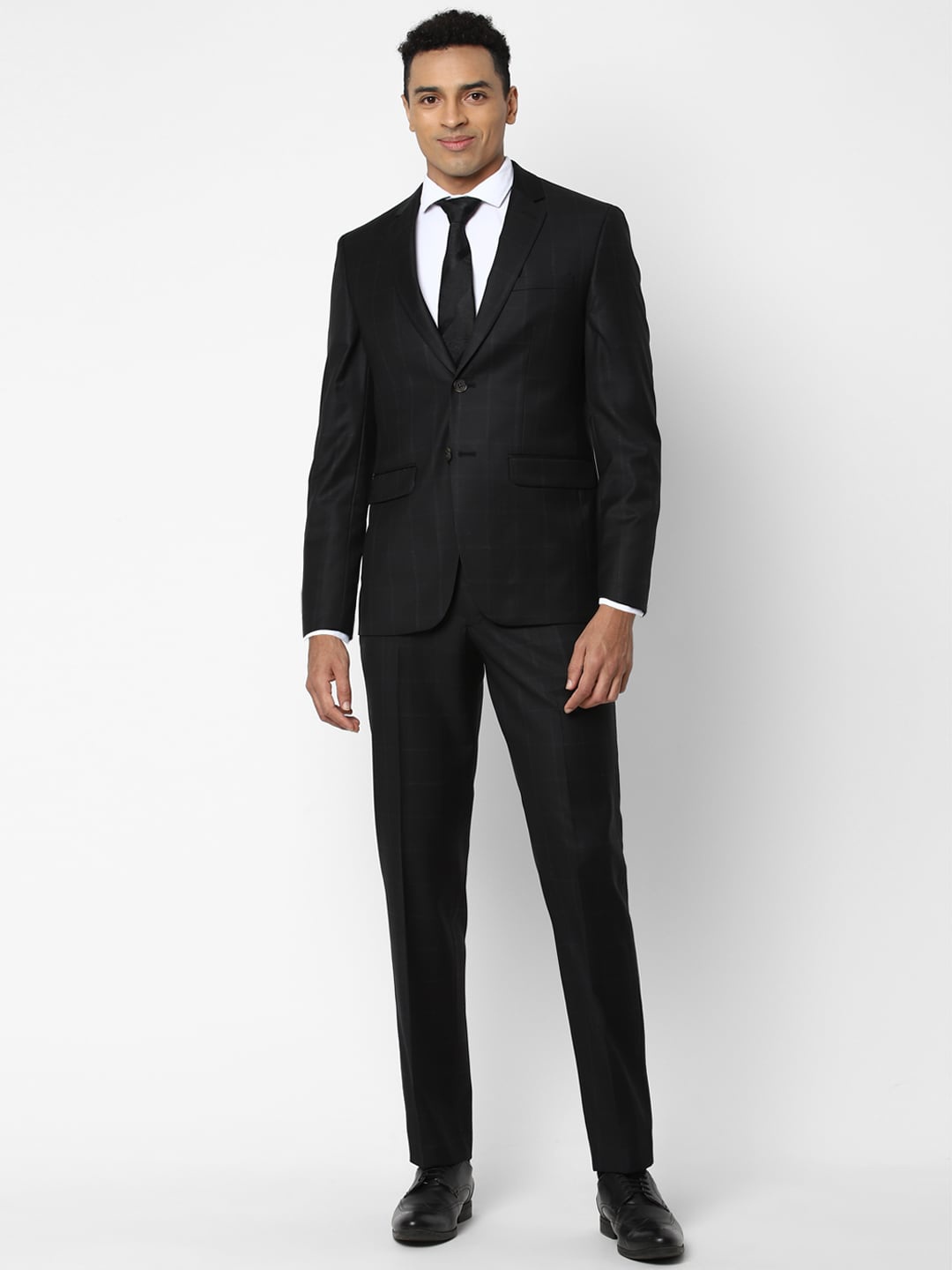 

Allen Solly Men Black Checked Single-Breasted Slim-Fit Formal Suit