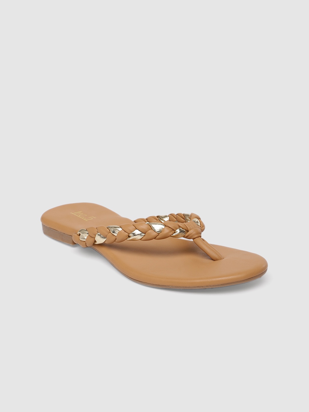 

Inc 5 Women Beige T-Strap Flats