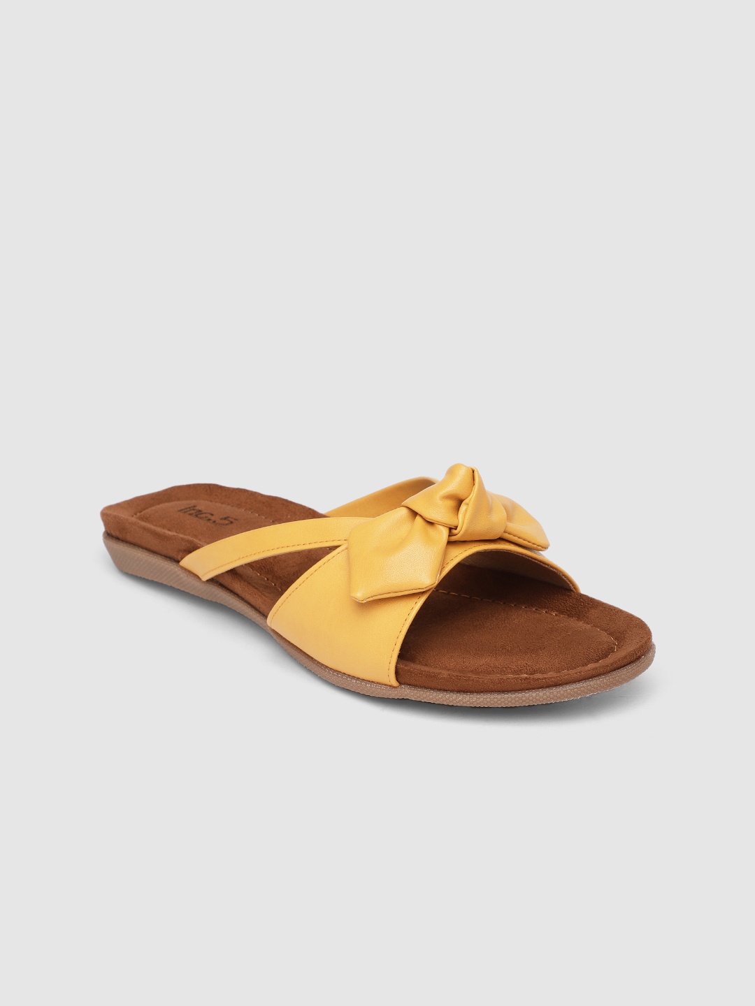 

Inc 5 Women Mustard Open Toe Flats with Bows