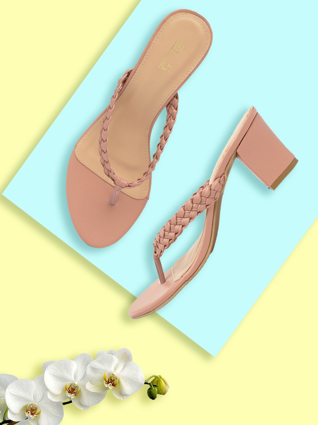 

Inc 5 Peach-Coloured Block Sandals