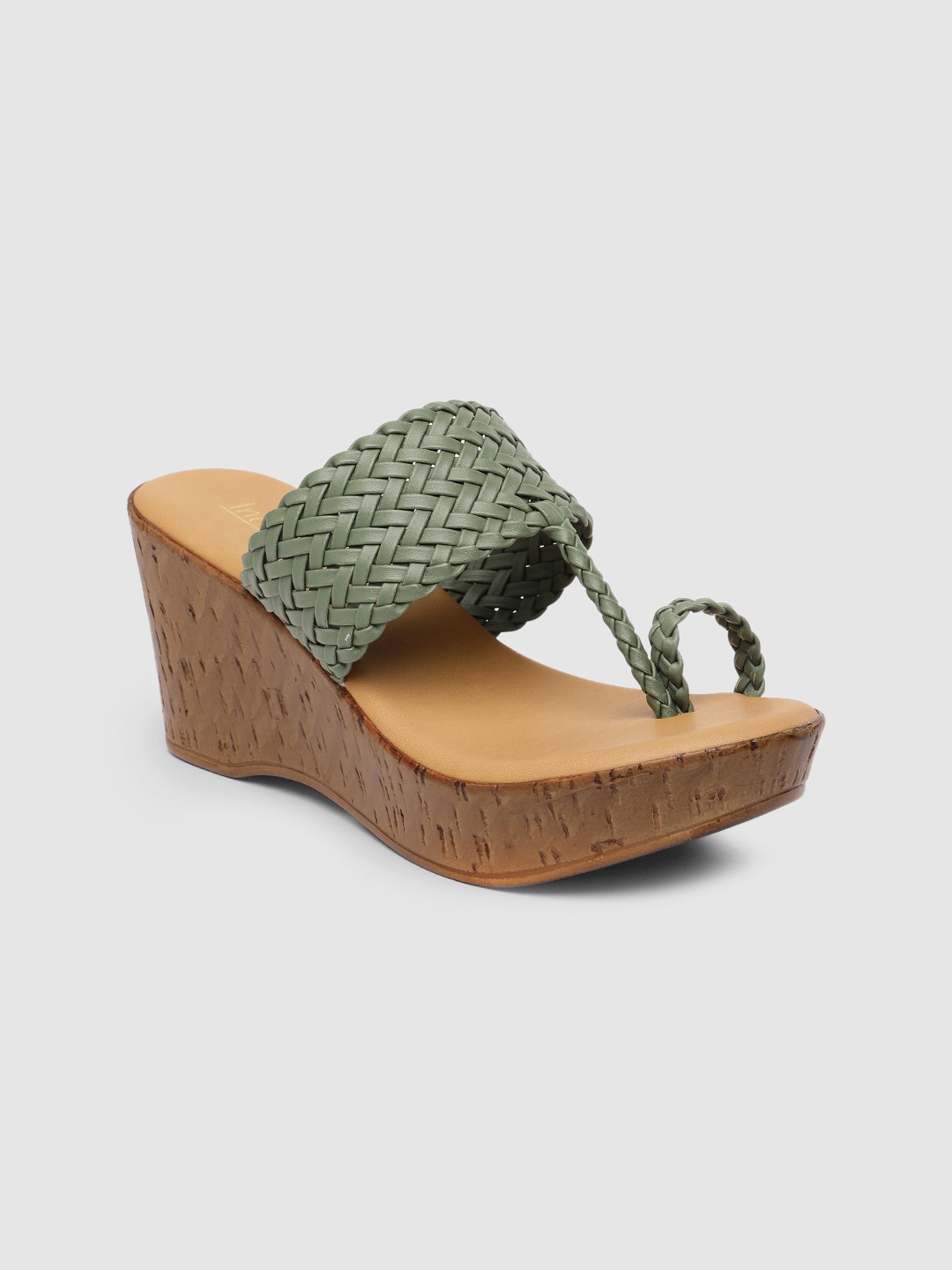 

Inc 5 Green Ethnic Wedge Sandals