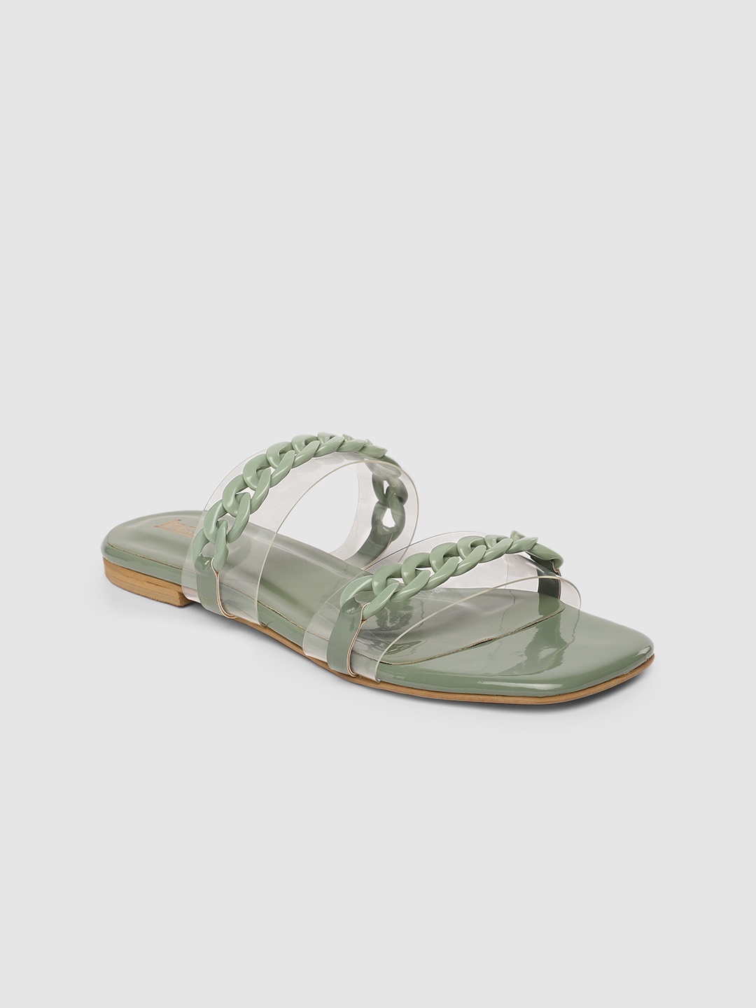 

Inc 5 Women Sage Green Solid Open Toe Flats