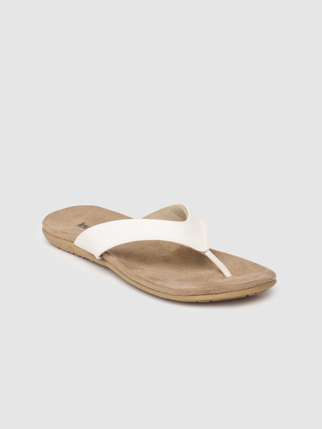 

Inc 5 Women White Solid T-Strap Flats
