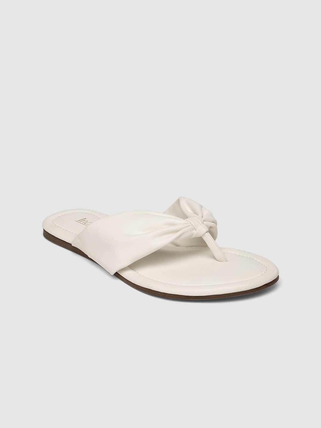 

Inc 5 Women White T-Strap Flats