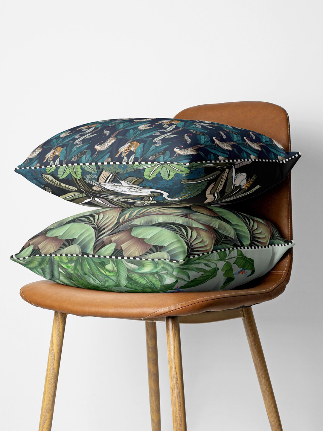 

BIANCA Multicoloured Set of 2 Floral Square Cushion Covers, Multi