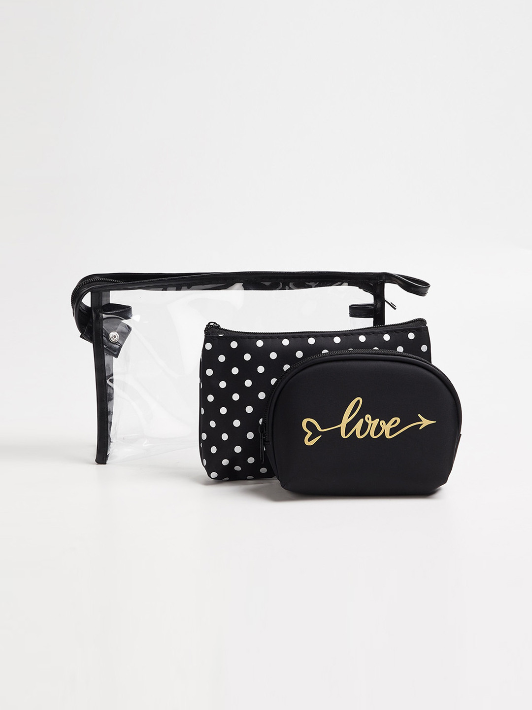 

Ginger by Lifestyle Set of 3 Black Cosmetic Pouch