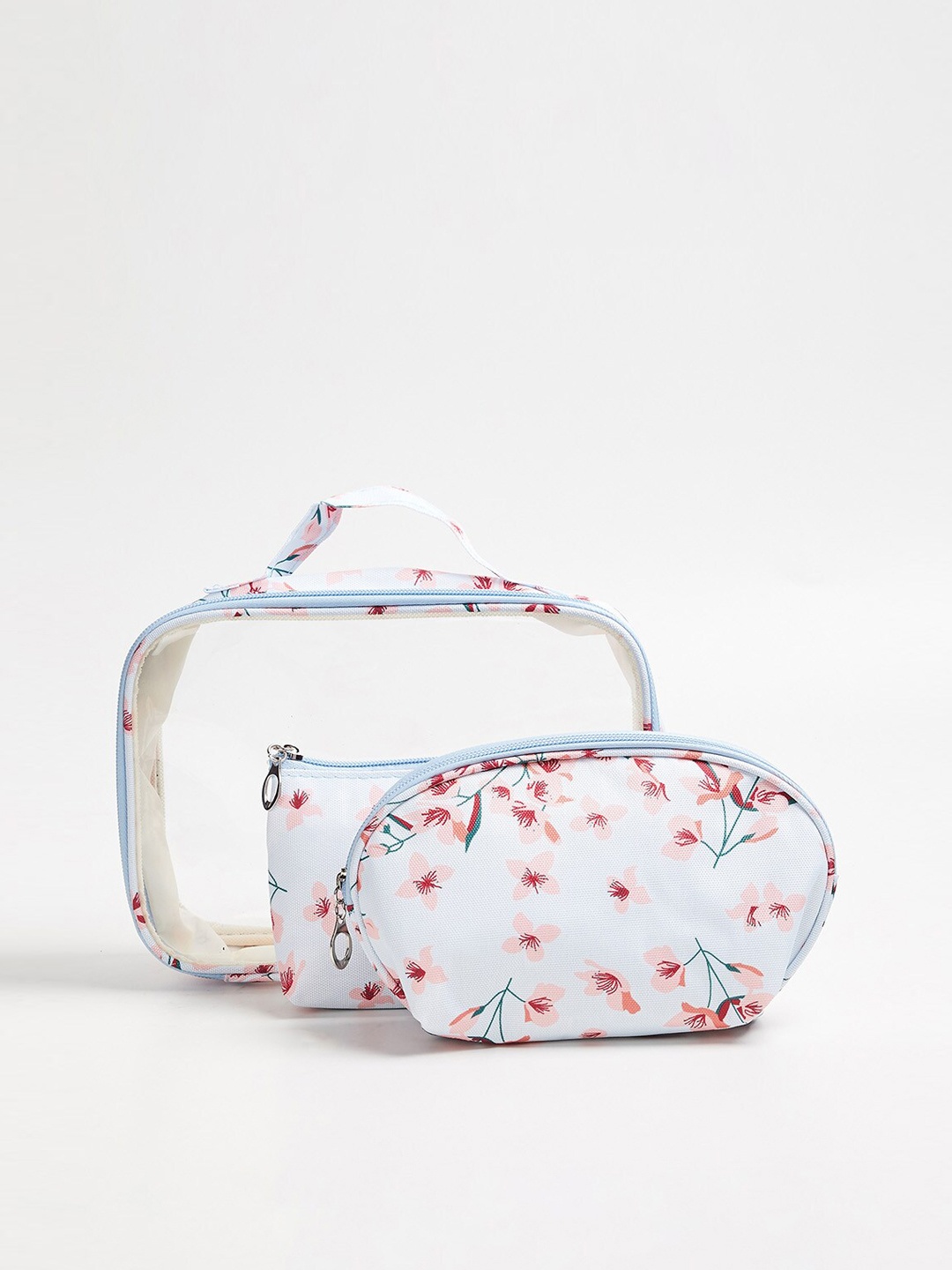 

Ginger by Lifestyle Women Blue & Maroon Floral Print Toiletry Kit